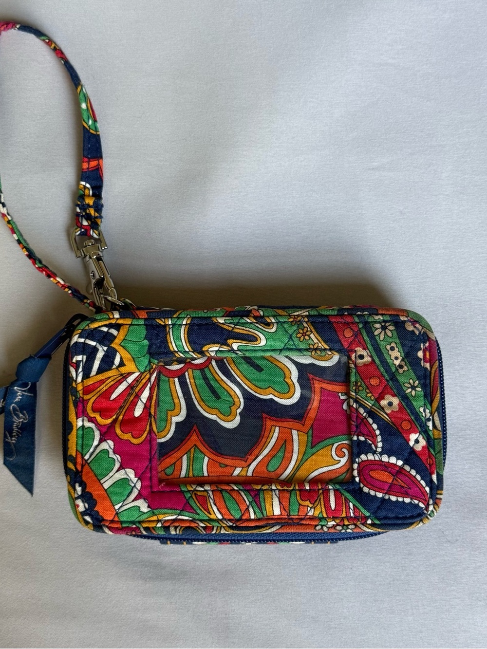 Vera Bradley quilted fabric wristlet wallet "Venetian Paisley" pattern - Picture 2 of 4